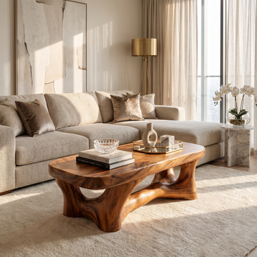 Sculptural Coffee Table For Contemporary Living Room