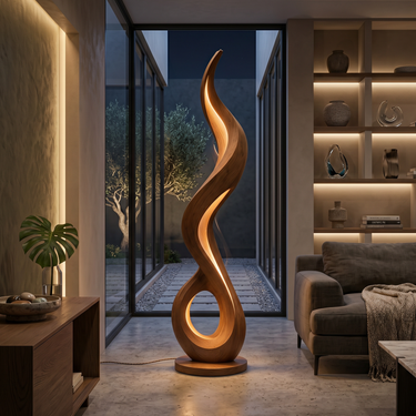 Minimalist Liquid Flow Floor Lamp For Reading Corner