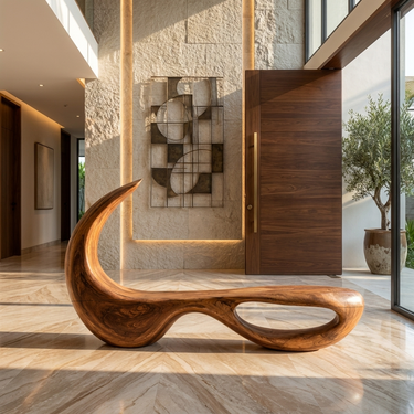 Luxury Bench With Architectural Curved Opening For Designer Homes