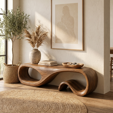 Organic Modern Bench For Waiting Area