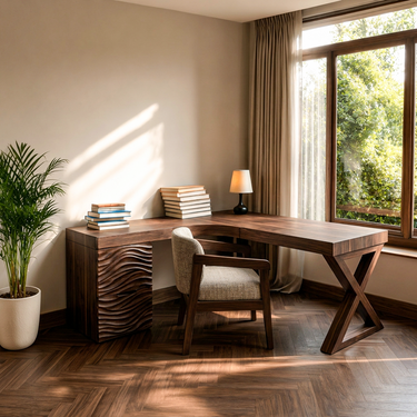 Contemporary L Shaped Workstation Desk For Study Room