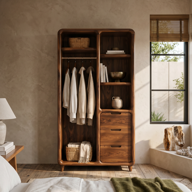 Contemporary Sculptural Edge Wardrobe For Studio Apartment Space