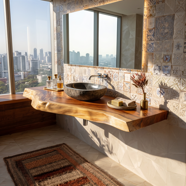 Modern Live Edge Bathroom Vanity Urban Penthouse