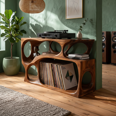 Scandinavian Record Player Cabinet For Living Room Space