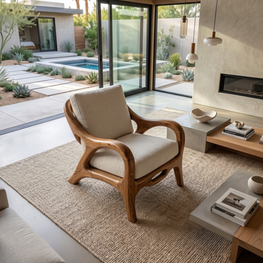 Organic Modern Sculptural Lounge Chair Luxury Living Room