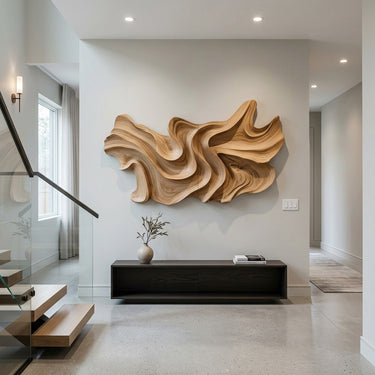 Modern Sculptural Wall Art With Abstract Design For Bedroom