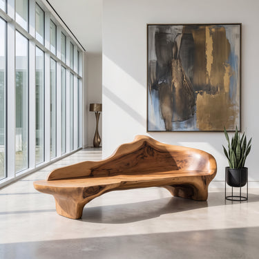 Sculptural Bench With Organic Design For Living Room