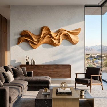 Modern Wavy Wall Art Sculpture For Living Room