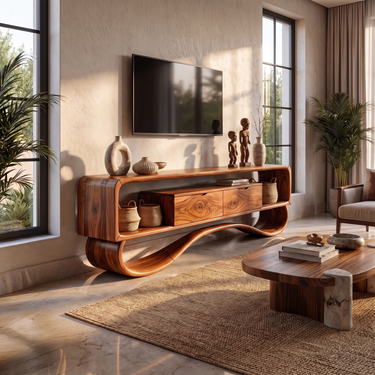 Contemporary Wood Entertainment Center For Living Room