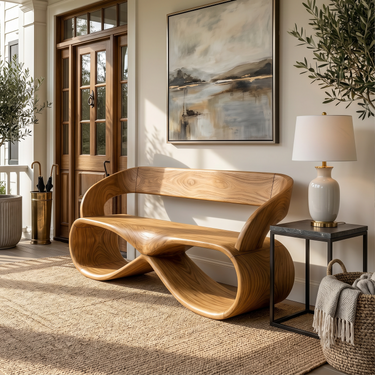 Luxury Solid Wood Bench Designer Interior