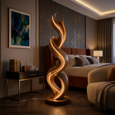 Organic Tree Lamp With Hooks For Hallway