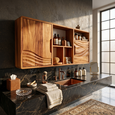 Organic Wave Accent Bathroom Cabinet Urban Bathroom
