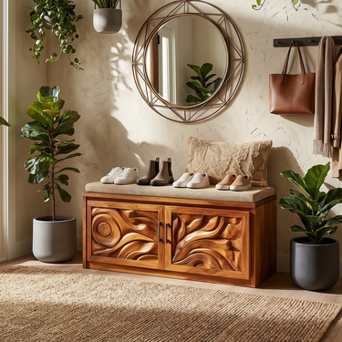 Modern Shoe Storage Cabinet For Condo Entryway Hallway Placement