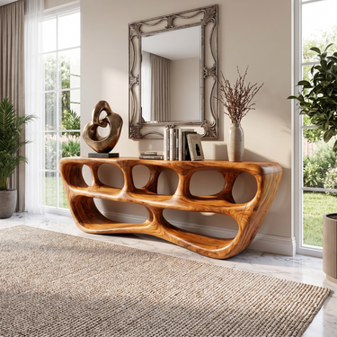 Biomorphic Designer Console Table For Hallway Living Room