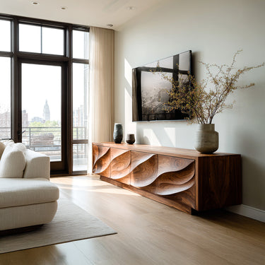 Modern Organic Wood TV Cabinet For Living Room