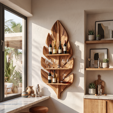 Handcrafted Wall Wine Rack For Apartment Beverage Accent Feature