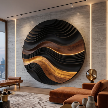 Mid Century Relief Wall Decor For Fireplace Wall Area