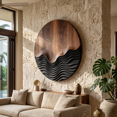 Modern Circular Wave Wall Art For Living Space