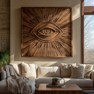 Modern Wooden Eye Wall Art For Living Room Decor