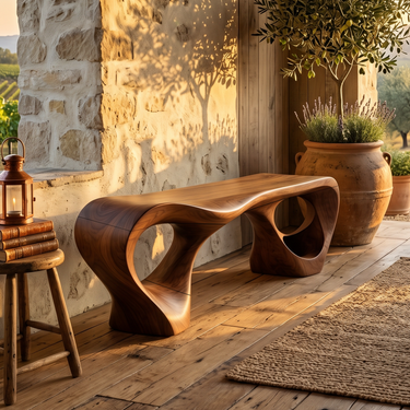 Modern Looped Frame Bench For Hallway Interior Space