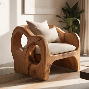 Artistic Sculpted Armchair For Living Room Or Lounge