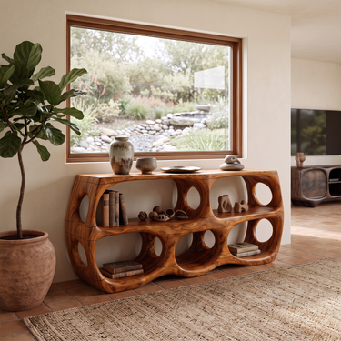 Organic Modern Console Table For Entryway Living Room