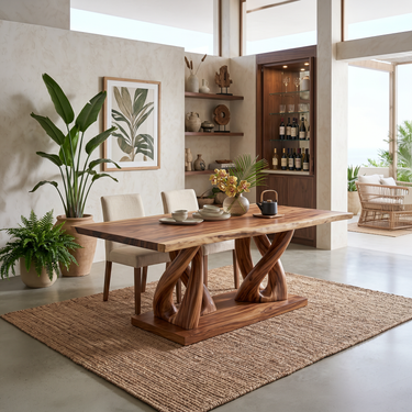 Coastal Rectangular Banquet Table For Resort Dining Room