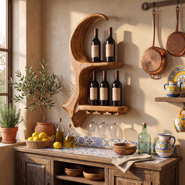 Mediterranean Wine Glass Holder For Kitchen