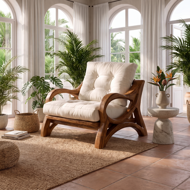 Scandinavian Statement Accent Chair For Living Room