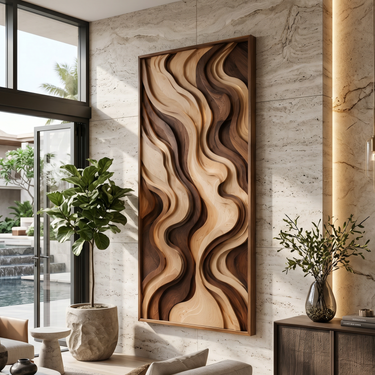 Organic Flowing Panel Wall Art For Bedroom