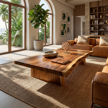 Organic Coffee Table For Tropical Villa Lounge