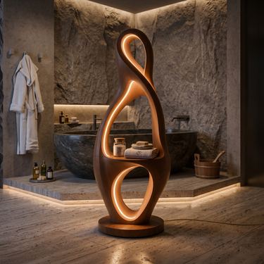 Organic Loop Lamp With Shelf For Living Room