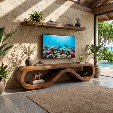 Organic Modern Media Cabinet Artisan Craftsmanship