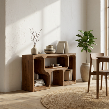 Mid Century Sofa Console Table For Living Room