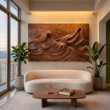 Organic Modern Wave Wood Wall Art For Wall Decor
