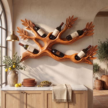 Olive Branch Wine Display For Dining Wall