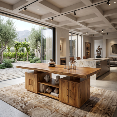 Cross Base Dinner Table For Bright Dining Room