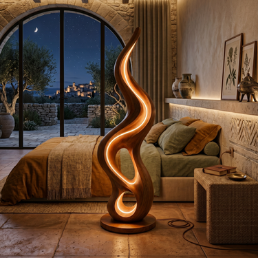 Organic Liquid Lamp With Shelf For Bedroom