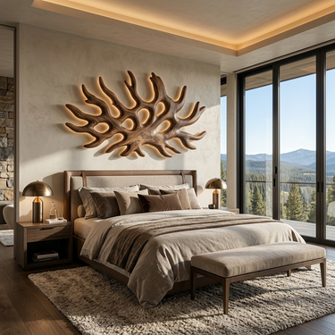 Organic Root Shape Wood Wall Light For Rustic Home Decor