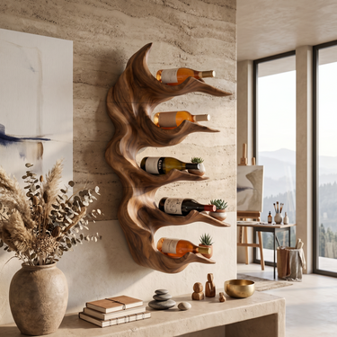 Organic Sculptural Wine Storage Holder For Modern Home