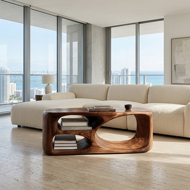 Contemporary Coffee Table With Built In Storage For Living Room