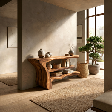 Rustic Storage Console Table For Bedroom Office
