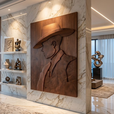Modern Cowboy Portrait Wall Art For Home Office