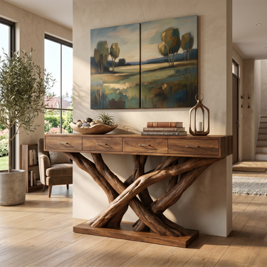 Organic Modern Twisted Root Console Table Luxury Entryway