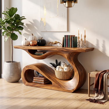 Mid Century Flowing Base Sofa Table For Halloween Furniture