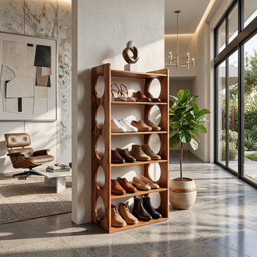 Industrial Tall Shoe Storage Rack For Loft Hallway Display Corner