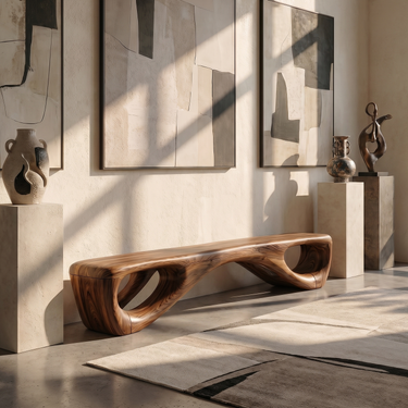 Organic Modern Seating Bench For Living Room