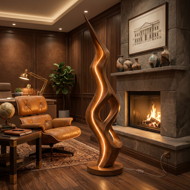 Organic Twin Ribbon Lamp For Living Room