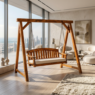 Modern Wooden Porch Swing Penthouse Living Space