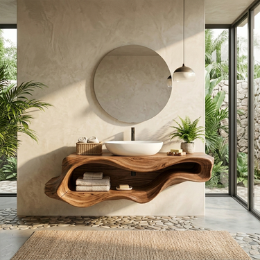 Rustic Floating Bathroom Vanity For Primary Bath